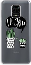Case Company® - Xiaomi Redmi Note 9 Pro hoesje - Hey you cactus - Soft Cover Telefoonhoesje - Bescherming aan alle Kanten en Schermrand