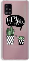 Case Company® - Samsung Galaxy A51 5G hoesje - Hey you cactus - Soft Cover Telefoonhoesje - Bescherming aan alle Kanten en Schermrand