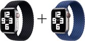 Combideal Geschikt voor Apple Watch Bandje 38/40/41mm - Nylon Solo - Zwart + Blauw M