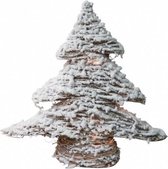 decoratie-kerstboom led 60 cm hout bruin/wit