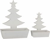 kerstdecoratie kerstboom 24/36 cm wit 2-delig