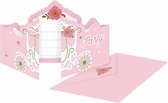 uitnodigingen met envelop prinses roze 8 stuks