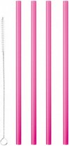rietjes herbruikbaar 7 mm roze 12 stuks