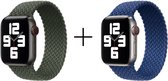 Combideal Geschikt voor Apple Watch Bandje 42/44/45mm - Nylon Solo - Blauw + Groen S