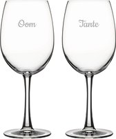 Gegraveerde Rode wijnglas 58cl Tante & Oom