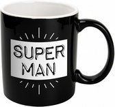 mok Black & White Superman 330ml keramiek zwart