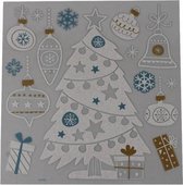 raamstickers kerstboom 31 x 31 cm foam wit/blauw/bruin