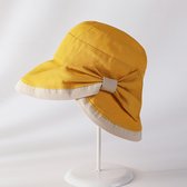 MuQu  Bucket hat - Modieuze Vissershoed - Strandhoeden - Zonnehoedje - UV-bescherming - Verstelbaar Vouwbaar - Geel