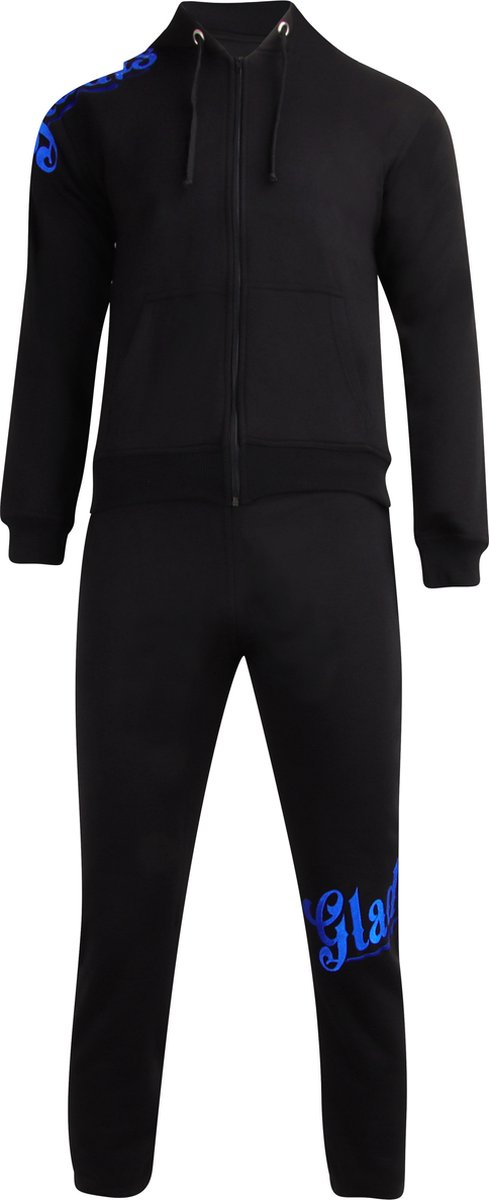 Gladts Joggingpak - Trainingspak volwassenen maat M - Blauw logo - Trainingspak heren - Joggingbroek heren - Joggingpak heren - Huispak heren - Huispak heren volwassenen - Joggingpak heren volwassenen - Joggingpak jongens
