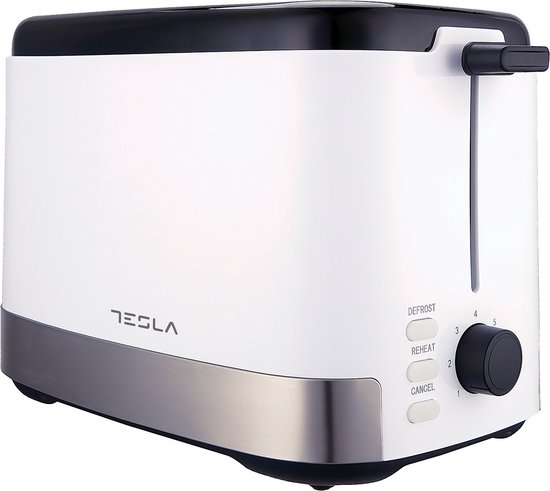 Tesla ts300bwx - broodrooster - 800w - ontdooien & roosteren - toaster - wit