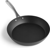 Sola Onyx Koekenpan - Ø 28 cm - PFAS-vrije Carbon Plaatstaal Pan - Geschikt voor Inductie, Elektrisch, Gas, Oven en Keramisch - Zilver/Zwart