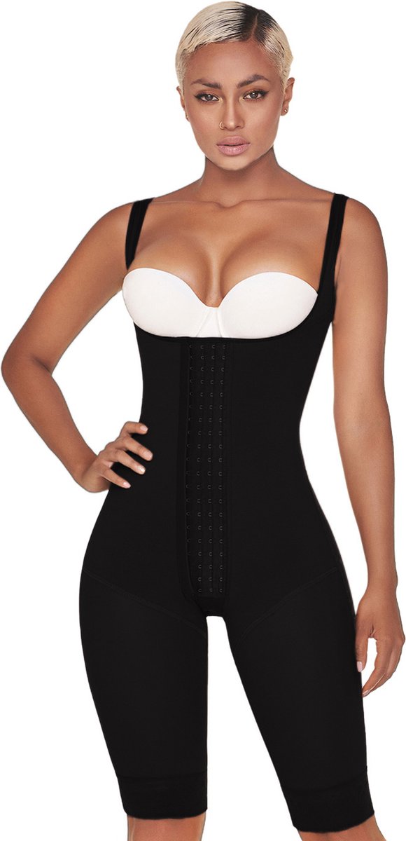 MARIAE FQ111 COLOMBIAANSE POSTOPERATIEVE FAJA MAAT XL | KLEUR ZWART| CAPRI LENGTE| DRUKPAK| HOGE COMPRESSIE|STAGE 2| TE GEBRUIKEN NA EEN BUIKWANDCORRECTIE, BBL,LIPOSUCTIE