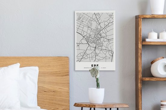 Tableau Toile Epe - Plan d'Etage - Carte - Plan de Ville - 20x30 cm - Décoration murale