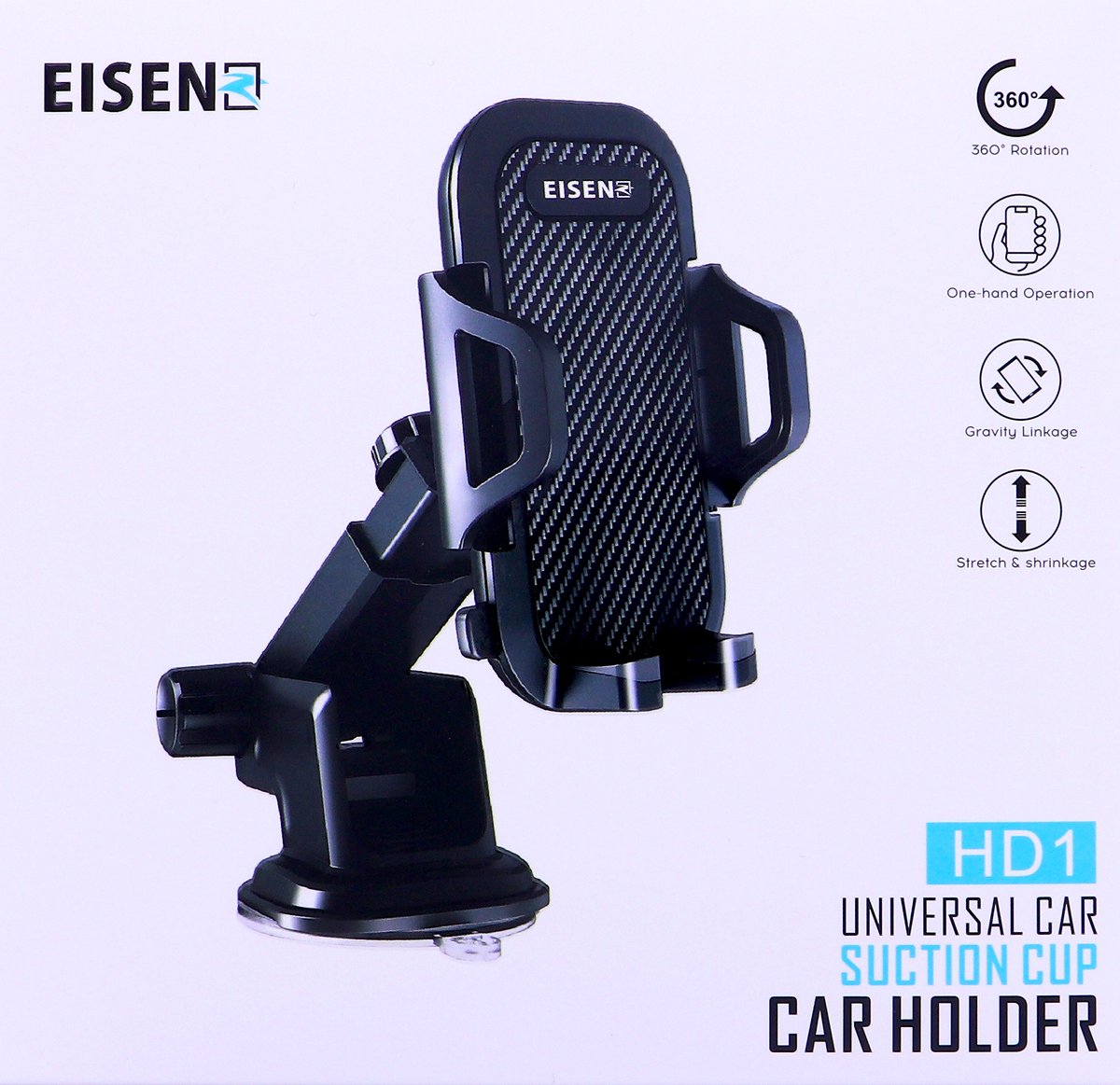 Eisenz HD1 auto telefoonhouder | telefoonhouder auto zuignap | voor telefoons tot 7 inch schermgrootte | sterk materiaal