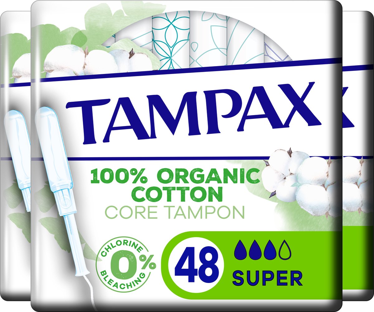 Goedkoopste Tampax Bio Cotton Super Tampons - 48 Stuks
