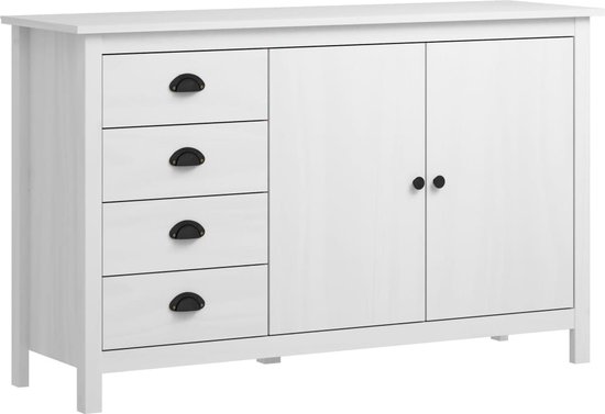 Medina Dressoir Hill Range 130x40x80 cm massief grenenhout wit