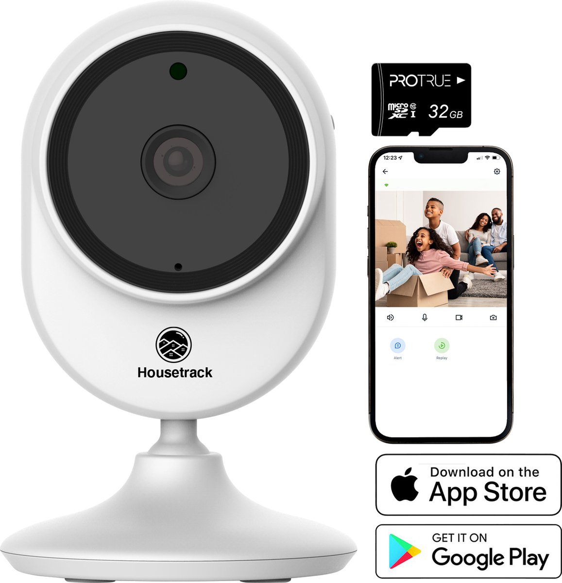 Housetrack Bewakingscamera 1080P - IP Beveiligingscamera met App - Wifi Security Camera - Smart Home - Camera Beveiliging Binnen