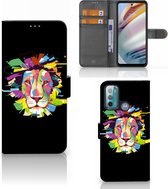 GSM Hoesje Motorola Moto G60 Book Cover Lion Color