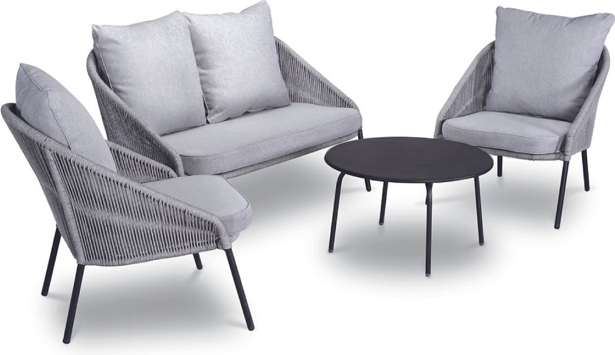 DKS tuinset Teon - sofa tuinset - loungeset licht grijs incl. kussens