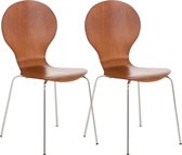 Clp Diego - Lot de 2 chaises empilables - Marron