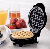 Goodware Mini Wafelijzer - Wafelmaker - Non-Stick - Mini Waffle Maker - Zwart
