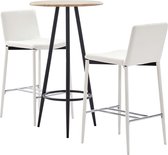 vidaXL 3-delige Barset kunstleer wit