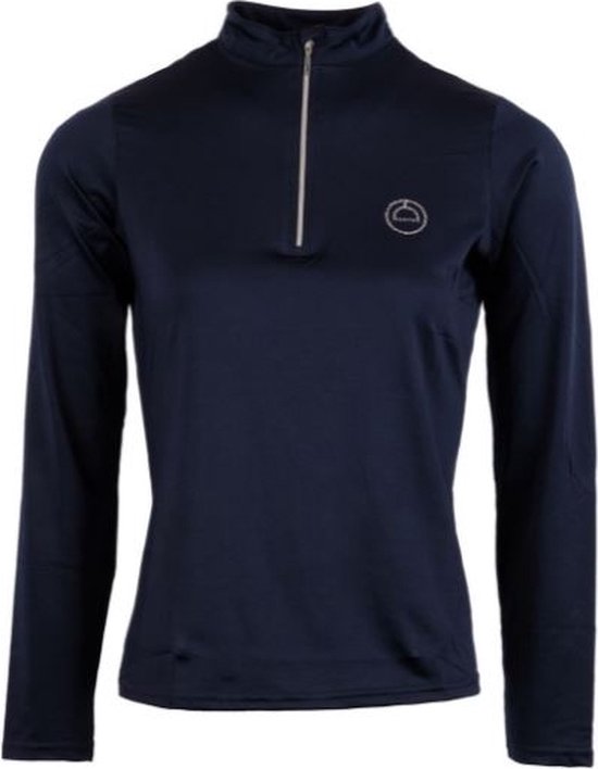 Polo Montar Everly Junior à manches longues avec logo Crystal - taille 140 - Bleu marine