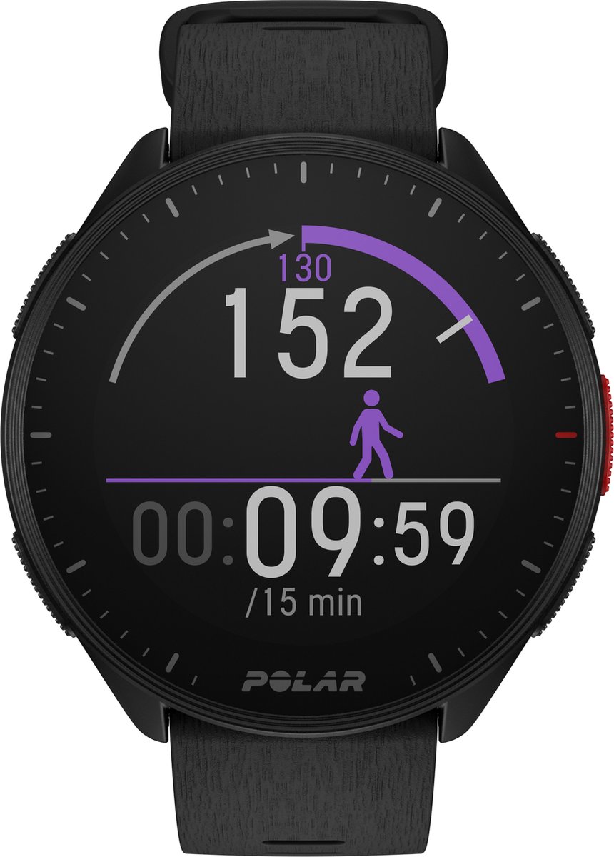 Polar Pacer -  GPS Hardloophorloge -  Night Black - Maten S-L