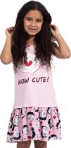 VANILLA -  Heart meisjes nachthemd  - Egyptisch katoen - Roze - PJ522 - 8-9 jaar