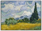 Korenveld met cipressen, Vincent van Gogh - Foto op Akoestisch paneel - 160 x 120 cm