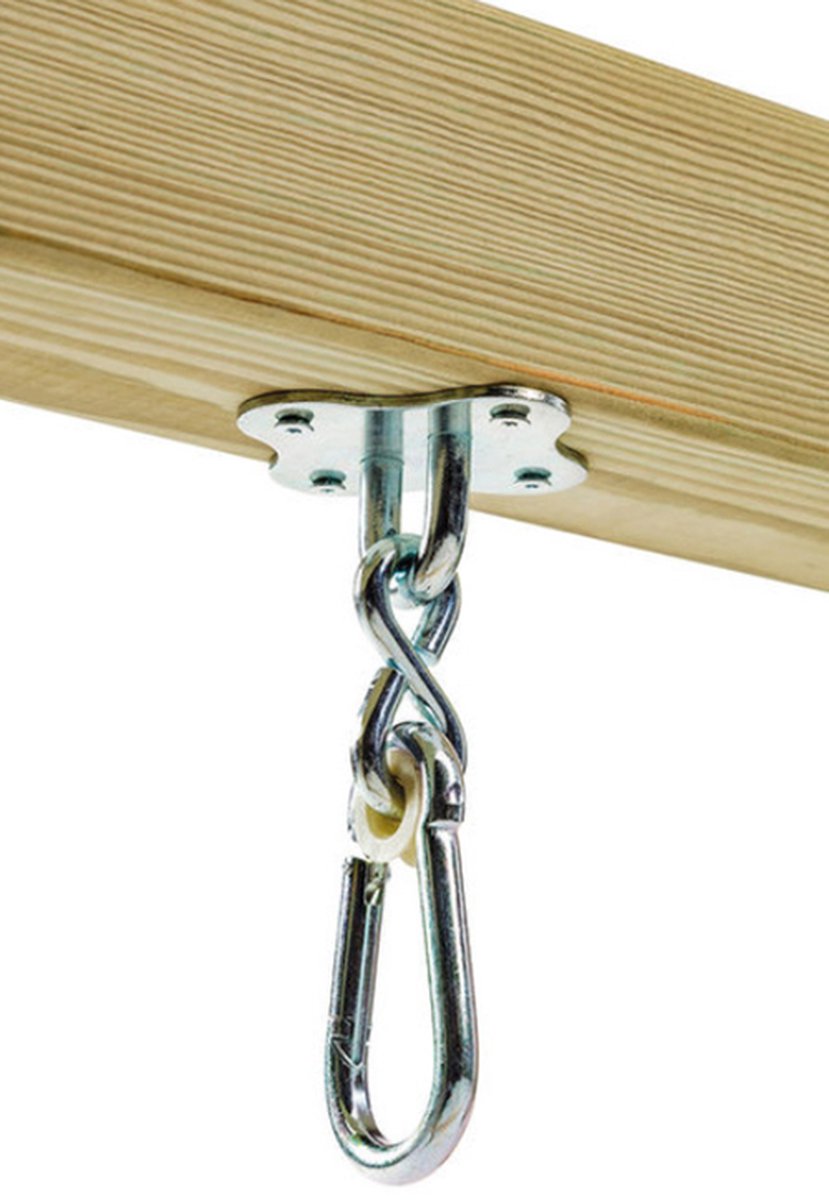 Houten schommel paard - Inclusief 2 indoor schommelhaken - Karabijnsluiting — afbeelding 3