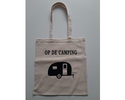 Camping - Bedrukte tas - Katoenen tas - Shopper - Bedrukte tassen - Shopping bag - Broodtas - Kado