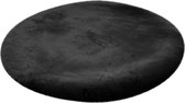 Karpetje Heaven - Vloerkleed – Vloer kleed - Rond -  Tapijt – Karpet - Hoogpolig – Super zacht - Fluffy – Shiny - Silk look -  120x120 – Black