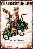 Signs-USA - Retro wandbord - metaal - Esso - Put a Tiger in Your Tank - Green Car - 30 x 40 cm