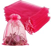 Organza Kado Zakjes "hot pink" (roze) 9 x 12- (XL) organza zakjes 30 Stuks - Cadeauzakjes / Cadeautasje