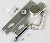 Deurkruk met vast deel 72mm Zilver
