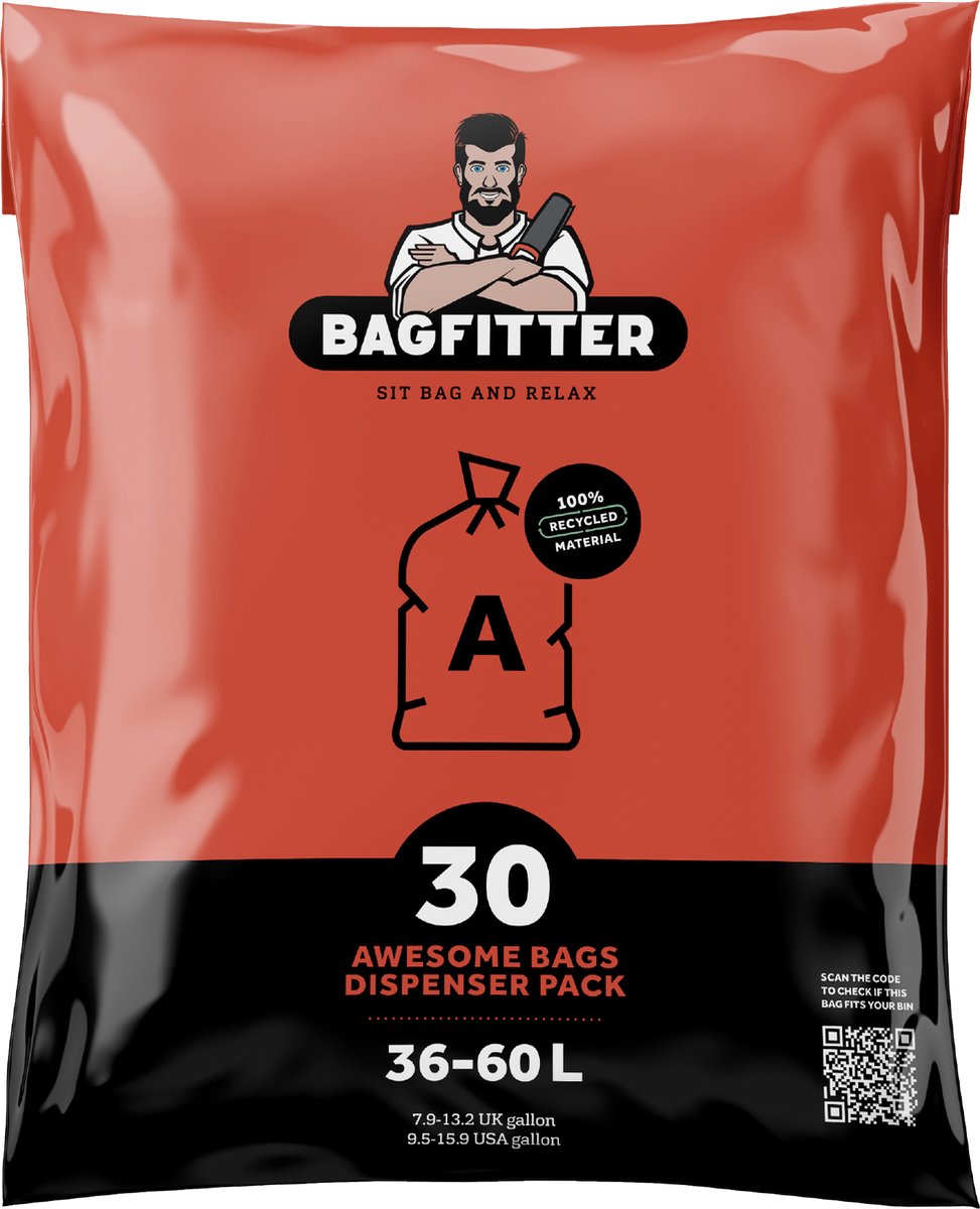 BagFitter Rose Un sac poubelle 35L-50L avec cordon de serrage en plastique  100%