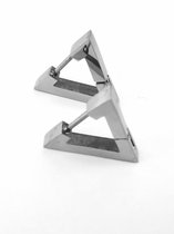 Prachtige - driehoek - oorbellen - zilverkleurig - RVS - afmeting van H 14 x D3mm, kan zowel voor dame en heer.