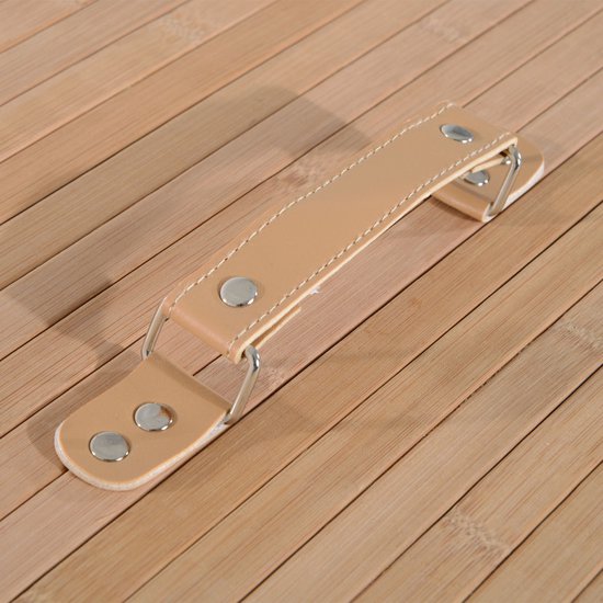 HOMCOM Panier à linge en bambou avec cloison 100L 52 x 32 x 63cm