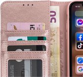 Huawei P40 Lite Roze Stevige Portemonnee Wallet Case  - Pasjeshouder - boek Telefoonhoesje Kunstleer - Book case
