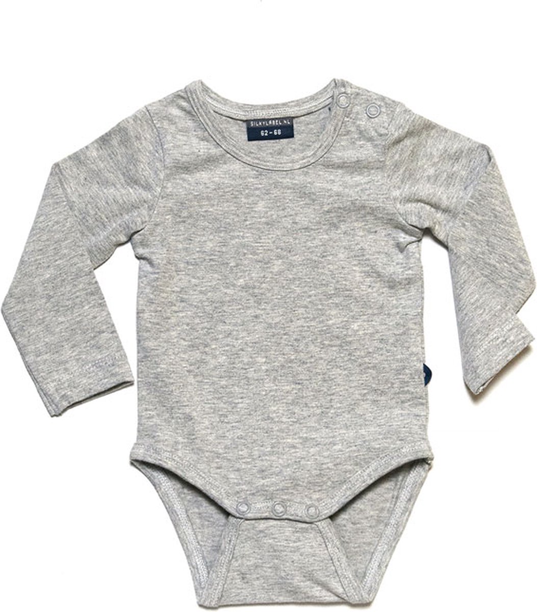 Silky Label romper stunning grey - lange mouw - maat 74/80 - grijs