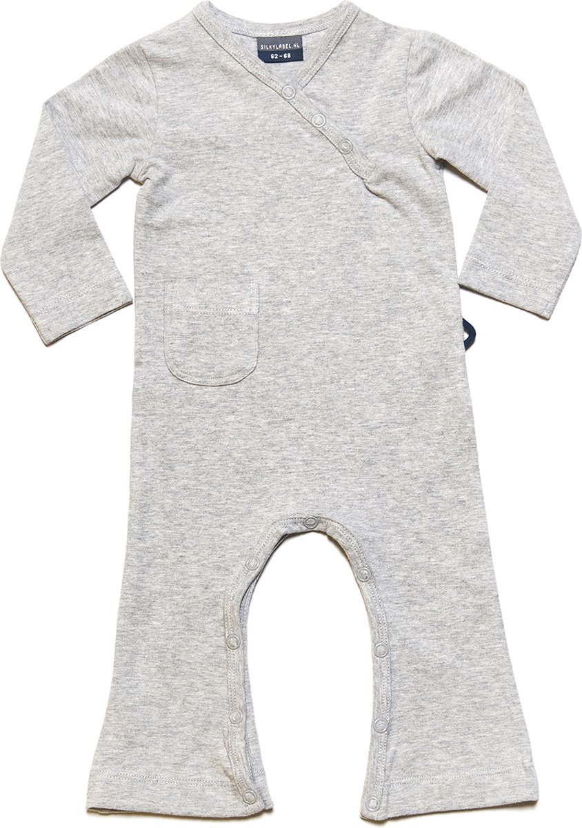 Silky Label jumpsuit stunning grey - Wijde Pijp - maat 62/68 - grijs