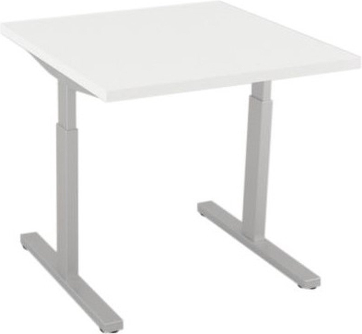 Offeco bureau Oxford - Bureau - Bureautafel - Gaming bureau - Game bureau - Computertafel - Desk - Bureau Aluminium - Verstelbaar bureau - Gaming Desk - Bureau tafel - Bureau verstelbaar  Wit  80x80cm-- blad-  onderstel- x80
