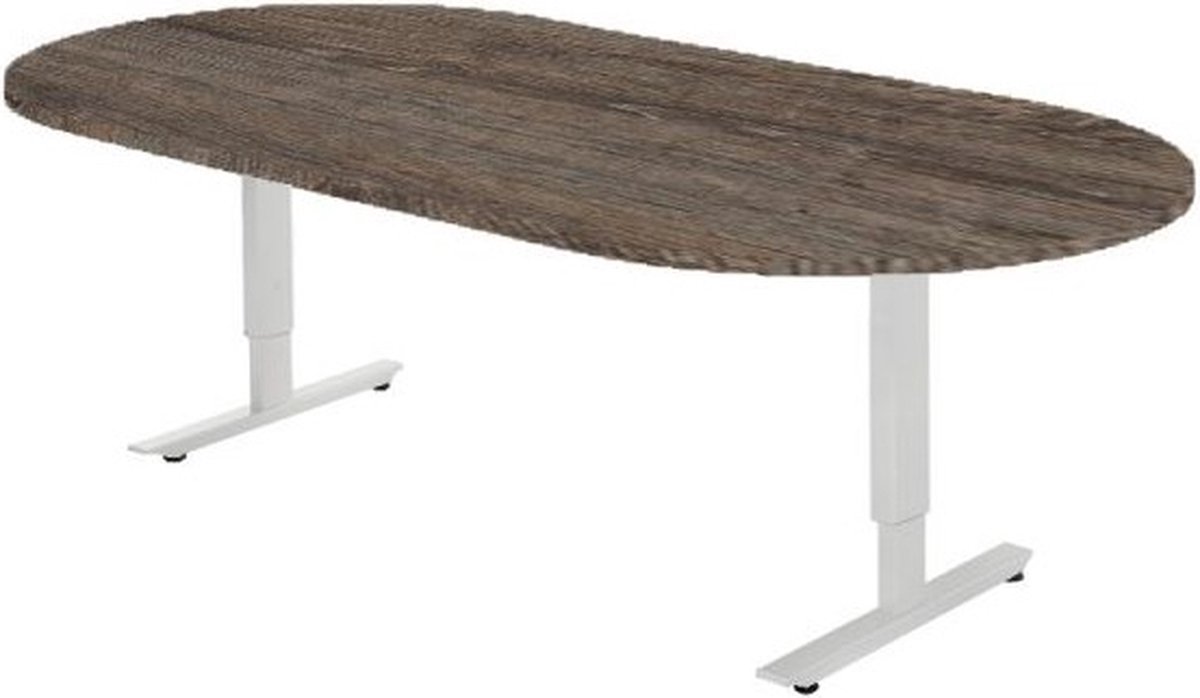 Offeco Bureau York - Bureau - Bureautafel - Vergadertafel - Gaming bureau - Game bureau - Computertafel - Desk - Bureau Wit - Verstelbaar bureau - Gaming Desk - Bureau tafel - Bureau verstelbaar  Logan eik  240x120cm-- blad-  onderstel- x120