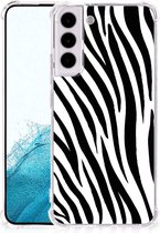 Hoesje Geschikt voor Samsung Galaxy S22 Plus GSM Hoesje met doorzichtige rand Zebra