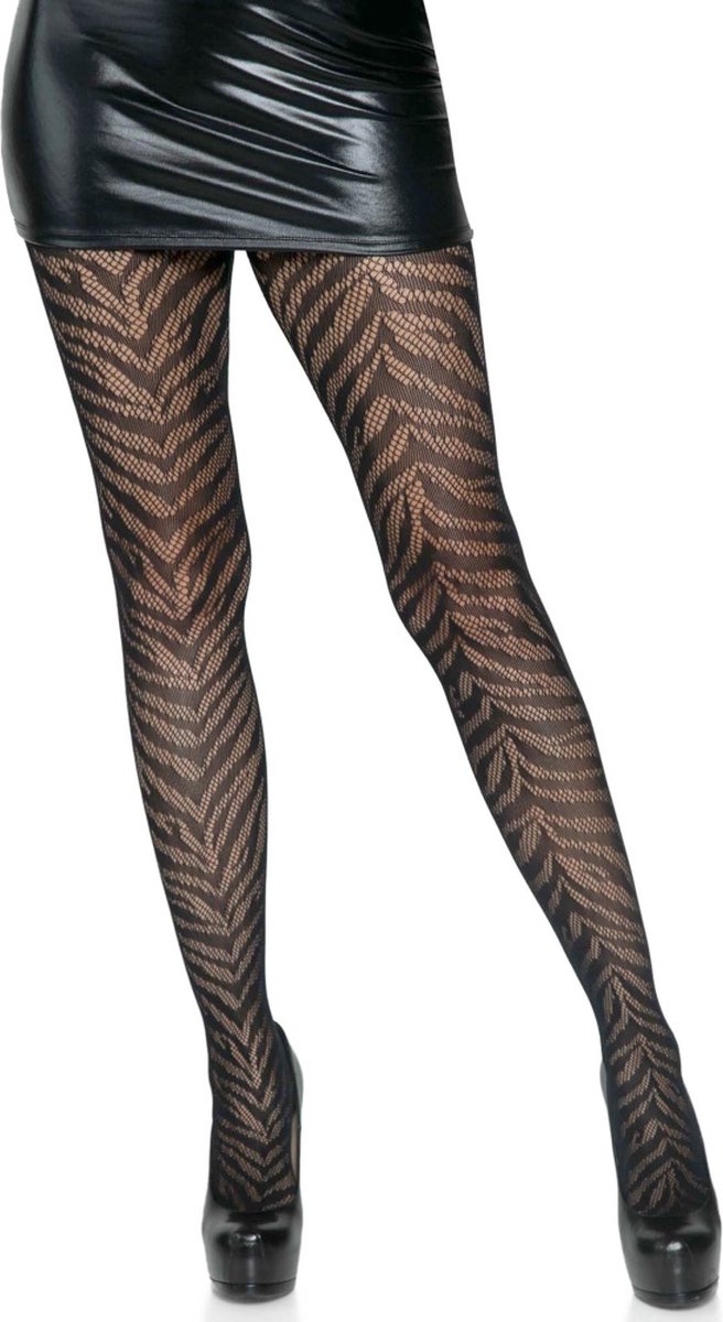 Leg Avenue - Zebra Net Panty - Zwart