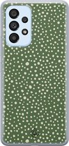 Casimoda® hoesje - Geschikt voor Samsung A33 - Green Dots - Backcover - Siliconen/TPU - Groen
