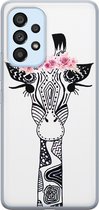 Casimoda® hoesje - Geschikt voor Samsung A33 - Giraffe - Backcover - Siliconen/TPU - Wit