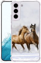 GSM Hoesje Geschikt voor Samsung Galaxy S22 Bumper Hoesje met transparante rand Paarden