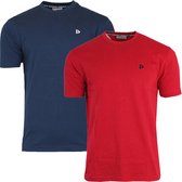 2-Pack Donnay T-shirt - Sportshirt - Heren - Navy/Berry Red - maat XL